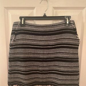 LOFT Black and White Textured Mini Skirt
